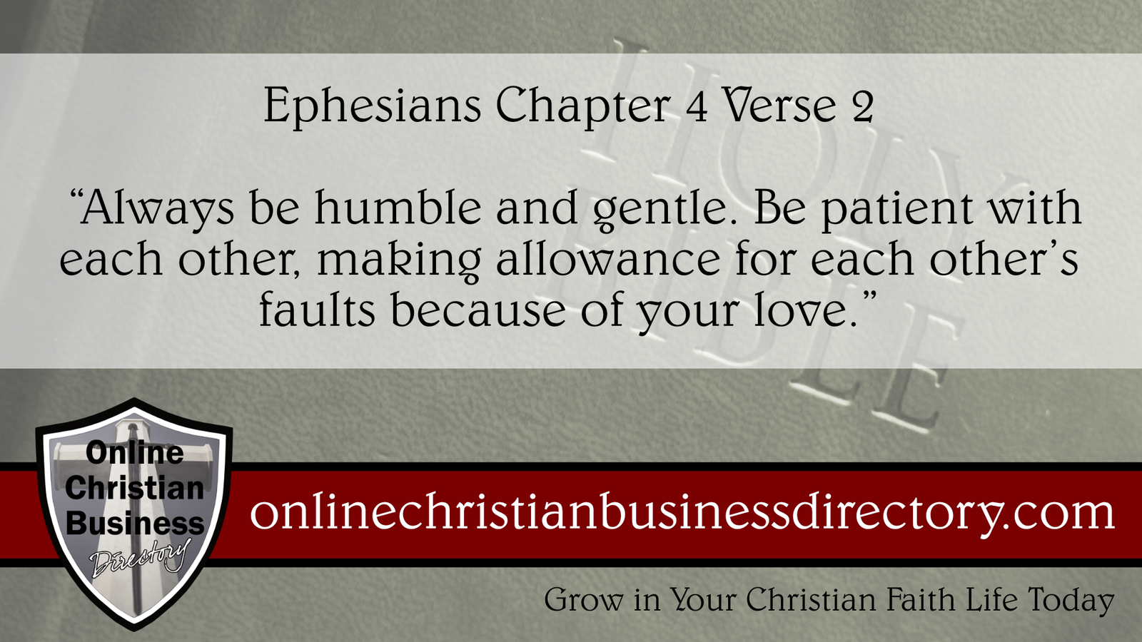 Ephesians Chapter 4 Verse 2
